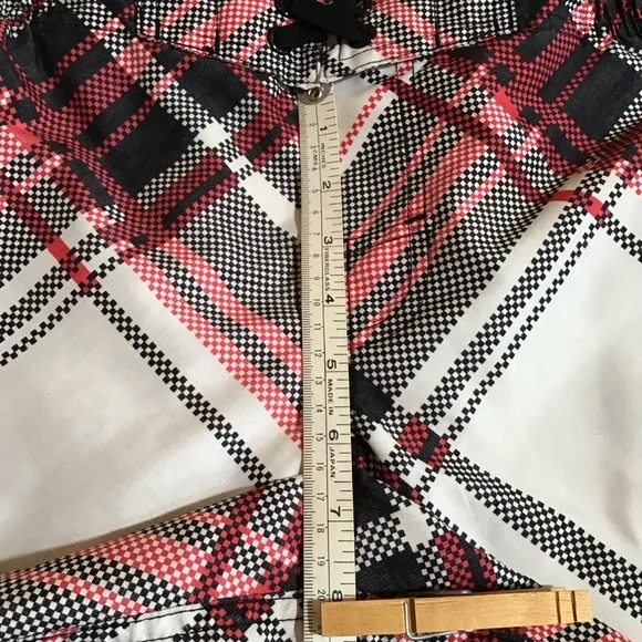 OP Swim Trunks Boy M (8) Plaid Red White Black Drawstring Waist Board Shorts - Picture 10 of 10